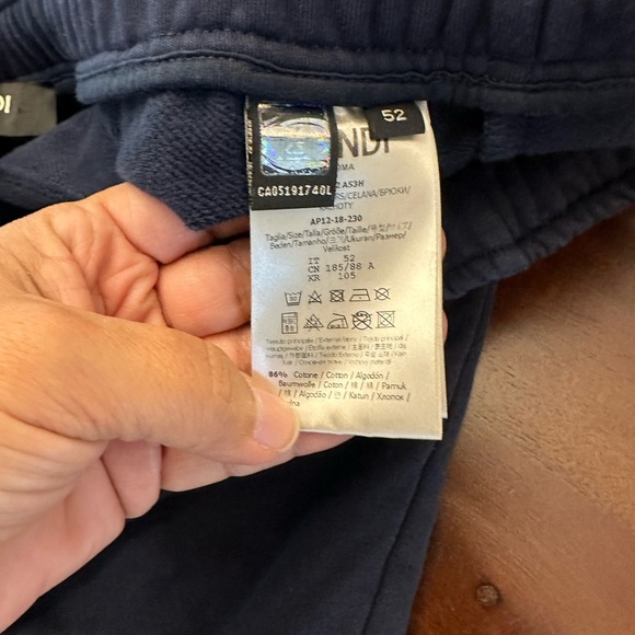 Fendi Navy Blue Knit Monster Eye Cuff Detail Track Pants (M1) - Picture 6 of 6